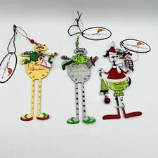 Sunset Vista Designs Set of Three Cat And Dog Metal Christmas Ornaments