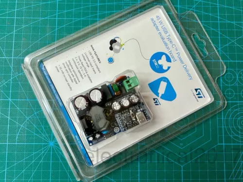 ST 45W USB Type-C PD 3.0 Power Delivery Adapter Evaluation Board, 5V/9V/15V@3.0A