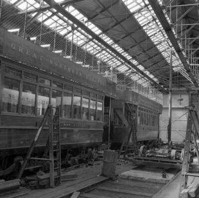 Train depot interior Sutton Co Dublin IRELAND RAILWAY OLD PHOTO