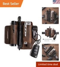 Practical Leather EDC Pocket Organizer - 7.1" Multitool Sheath with Gift Box