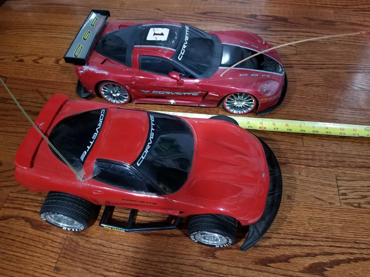 2 New Bright Brand Corvette 49MHz RC Car for Parts or display