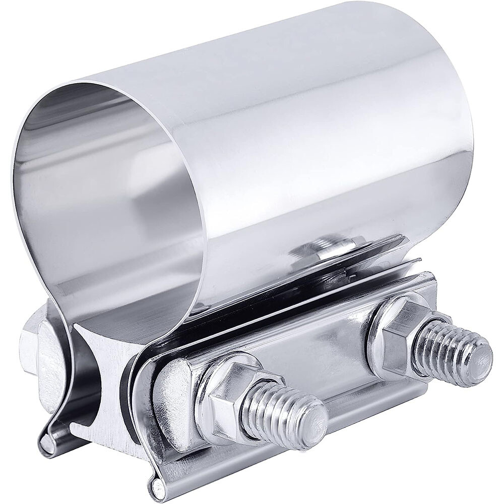 8Pcs 3in T304 Stainless Steel Butt Joint Band Muffler Exhaust Pipe Clamp Sleeve