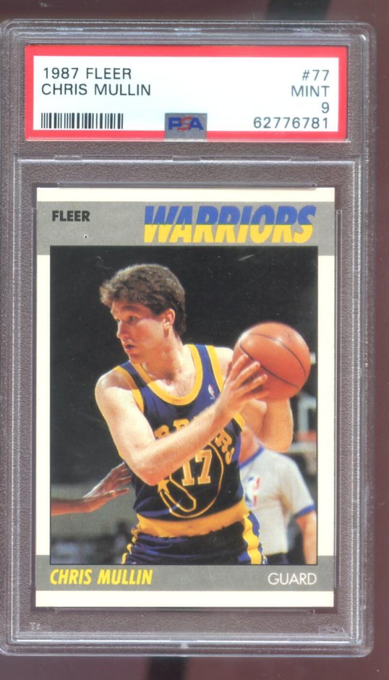 1987-88 Fleer #77 Chris Mullin PSA 9 Graded Basketball Card NBA 87-88 1987-1988