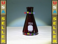 low actinic erlenmeyer flask corning pyrex 250mL ruby red 54980-250 ½ price! NOS