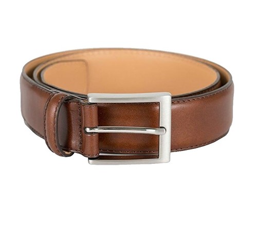 Wolverine Full Grain Leather Jean Belt - 48" Brown With Interchangeable Harness Buckle