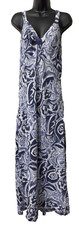 Vintage Y2K Victoria Secret Silk Blend Maxi Slip Dress Baby Doll Tie Dye Blue L