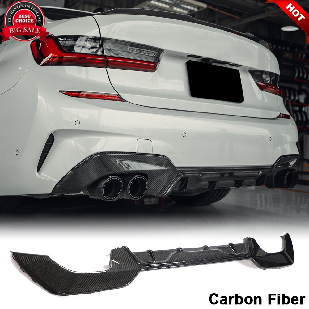 Carbon Fiber Rear Bumper Diffuser Lip Spoiler For BMW G20 G28 330i M-Sport 2020+