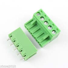 10Pcs 5.08mm Pitch 5 Pin Straight Screw Terminal Block Pluggable Plug Connector
