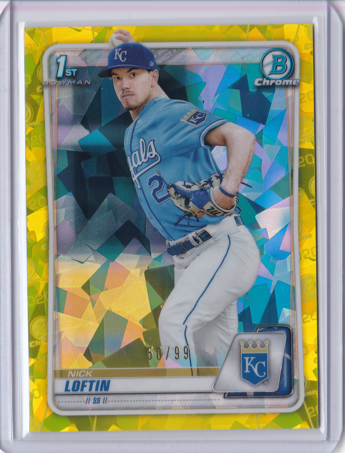 2020 Bowman Draft Sapphire NICK LOFTIN Yellow Refractor RC Rookie Card 50/99