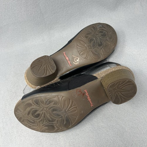 Josef Seibel Women 9-9.5 Black Comfort Sandal Sling Back Lazer Cut Leather Heel - Picture 11 of 13