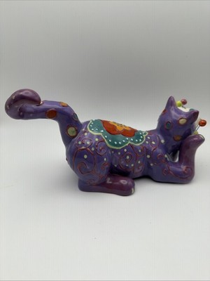 Amy Lacombe Whimsiclay Meowzette #86171 Purple Cat Willitts 2005