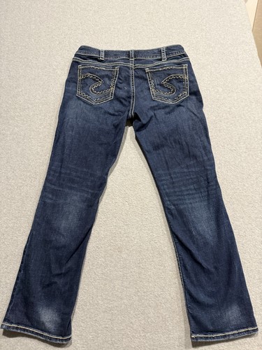 Silver Jeans Co. Jeans donna Suki dritto 34x32 blu punto spesso invecchiato - Foto 11 di 19