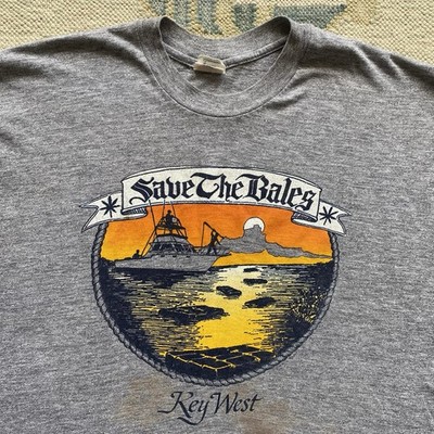 80s Save The Bales T Shirt Tri Blend Vintage XL Rayon Gray Drug Humor Florida