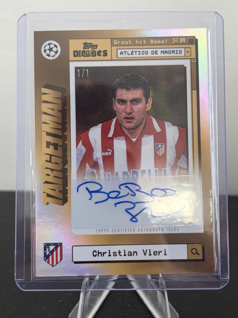Christian Vieri 1/1 Auto Topps Decades UCC Atletico Madrid Target Man