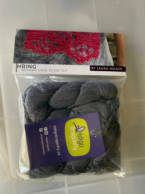 LAURA NELKIN DESIGNS  HRING  KNITTING BEADED SCARF KIT PATINA FEY