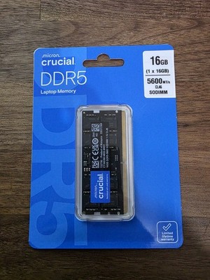 NEW Crucial 16GB 262-Pin DDR5 SO-DIMM DDR5 5600 Laptop Memory Model CT16G56C46S5