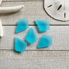 Sea Glass Style Diamond Pendant, Turquoise Bay Aqua Blue, 37x27mm, Jewelry Craft