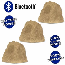 Theater Solutions Wireless 180W Rechargeable Bluetooth Rock 3 Speaker Set Sand