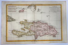 ST DOMINGUE HISPANIOLA BAHAMAS 1780 RIGOBERT BONNE ANTIQUE MAP 18TH CENTURY