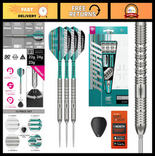 Premium Steel Tip Dart Set - 21G/22G/23G/24G/25G/26G, 90 Tungsten, Silver Tips,