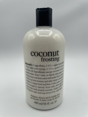 Philosophy Coconut Frosting Shampoo Shower Gel & Bubble Bath 16 oz - New Sealed