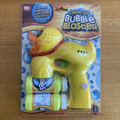 LIGHT UP YELLOW DUCKY DUCK BUBBLE BLASTER TOY GUN BATTERY OPERATED AUTOMATIC NEW