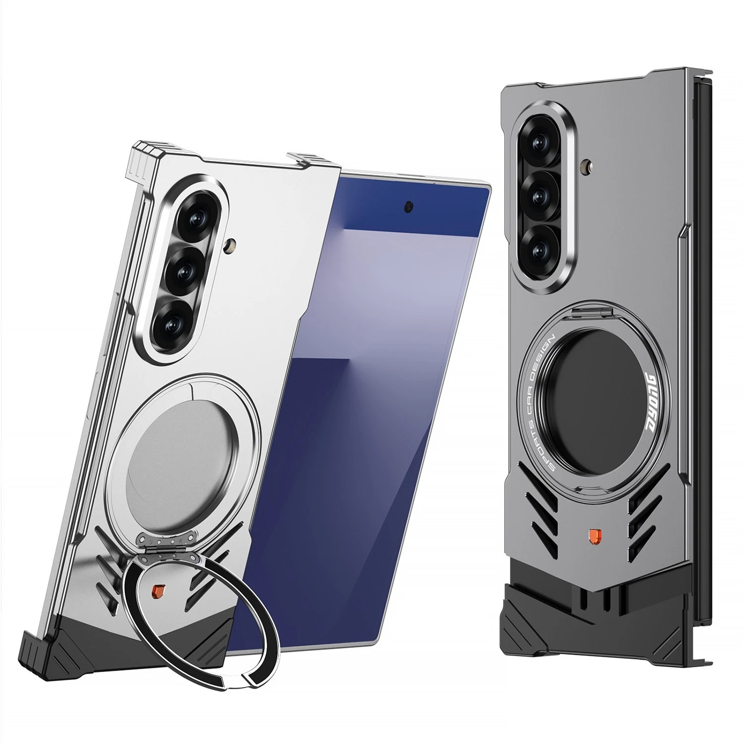 Magnetic Aluminum Metal Frameless Snap Stand Case For Samsung Galaxy Z Fold 7 6 - Picture 1 of 19