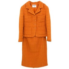 Chanel Setup Suit Jacket Skirt Orange 135291