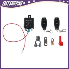 Wireless Dual Remote Car Battery Disconnect Relay Master Kill 12V Cut-off Switch