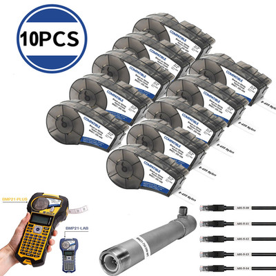 10pc M21-500-499 Black on White 12mm Incompatible with encrypted Brady
