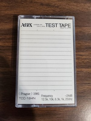 ABEX Frequency Response Test Tape TCC-184N, 12.5kHz/10kHz/6.3kHz/1kHz/250Hz