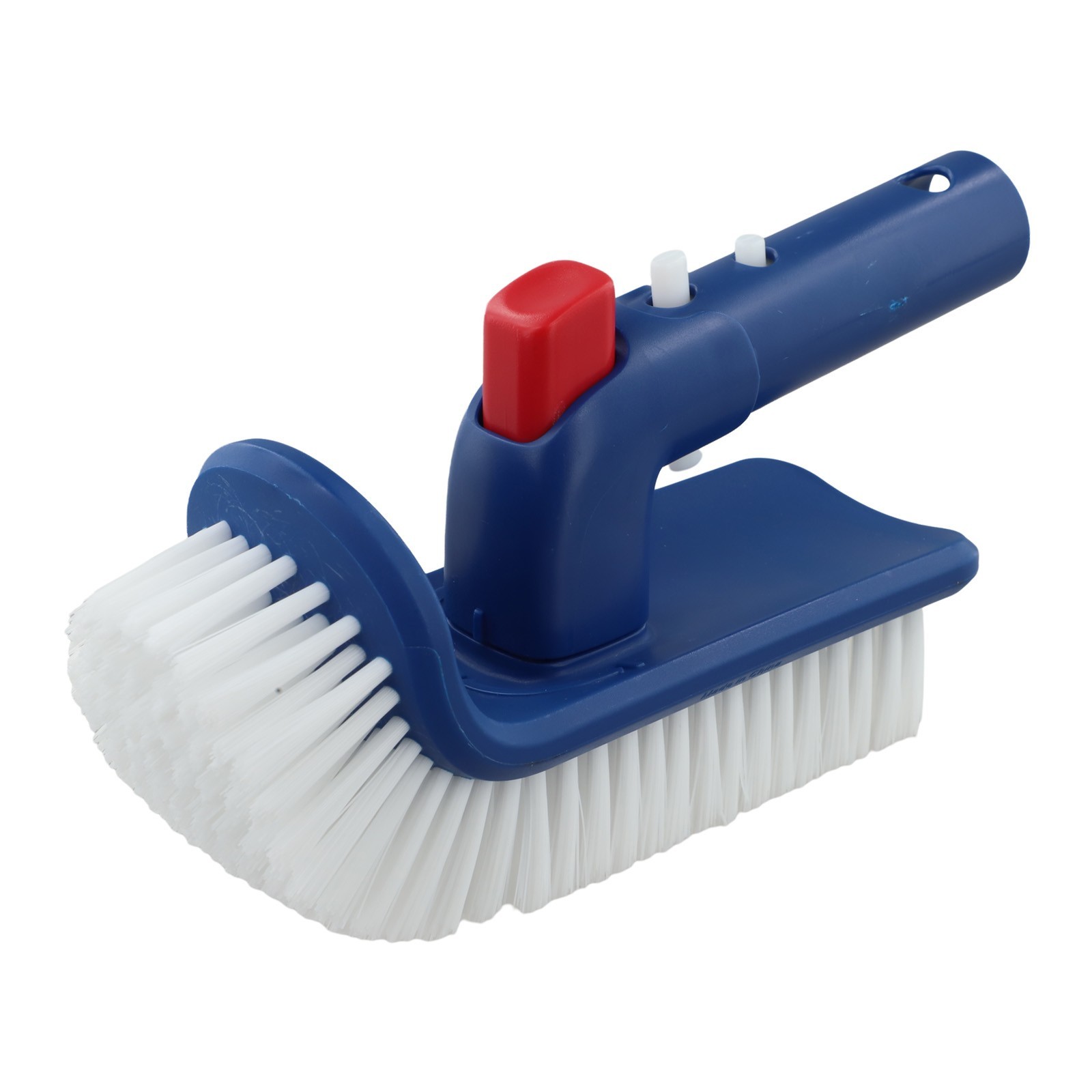 Cepillo de esquina para piscina con mango de rotación de 180 grados para peldaños