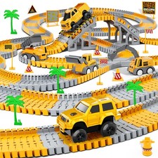 Kids Toys 253 PCS Construction Race Tracks Toy for 3 4 5 6 7 8 Year Old Boys ...
