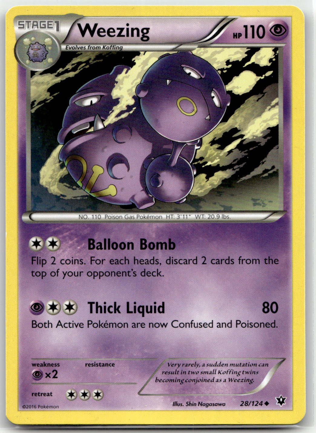 Weezing 28/124 Uncommon Fates Collide Pokemon LP
