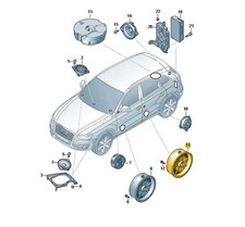 Original Tieftonlautsprecher Lautsprecher T&uuml;r hinten Audi A4 A5 Q3 Q5 8R0035411 
