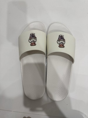 Polo Ralph Lauren Men White Slippers With 3D Bear Size 13D (EU 46) Wide