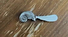 Mudpie Silver Nautilus Shell Cheese Butter Spreader Knife Beach House Coastal