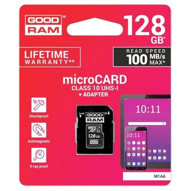 Goodram M1aa Microsd Hc 128 Gb Classe 10 Per Samsung Galaxy A13 A135 A137 - Immagine 2 di 2