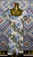 Vestido Hawaiano Hilo Hattie Talla XL MuuMuu 100% Algodón 1 Bolsillo Hawaiano