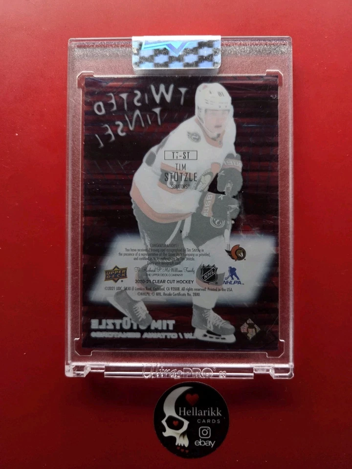 2020-21 Tim Stutzle Clear Cut Twisted Tinsel Rookie Auto #TT-ST Ottawa UD RC  - Image 2 of 2