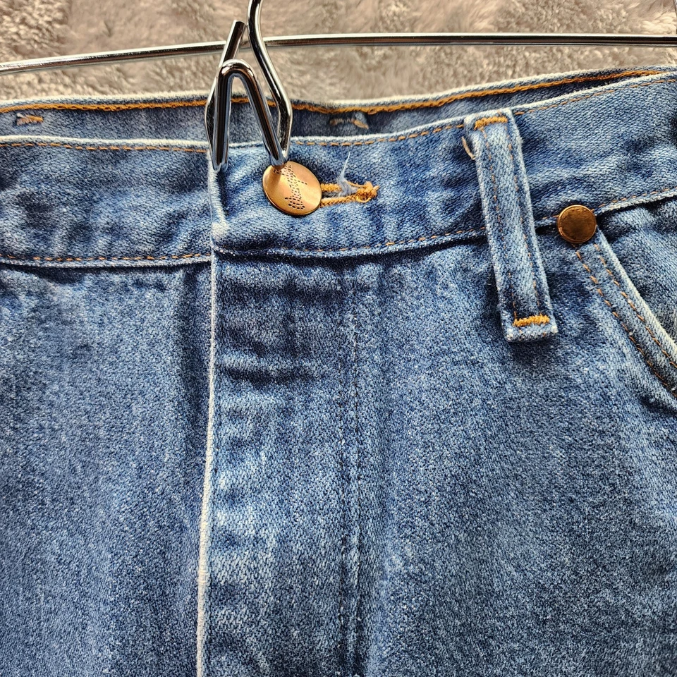 Jeans Wrangler Corte Vaquero 13MWZ 34x34 Azul Denim Para Hombre Calce Vintage Tela EE. UU. Foto 4 de 4