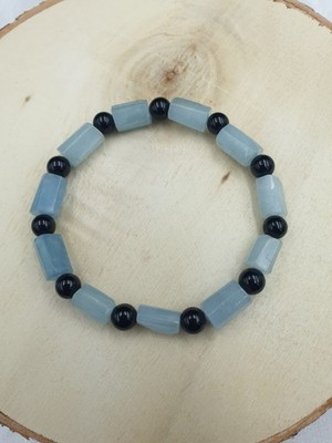 Armband aus Aquamarin / Schörl - 0,6/19 cm