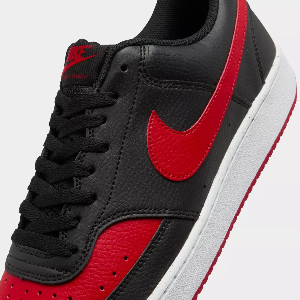 Nike Court Vision Low Shoes Men\'s 11.5 Next Nature Bred Black Red Athletic Retro Amazon.com | Nike Men main image 3