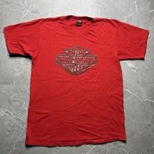 Vintage Y2K Harley Davidson Big Logo Red Las Vegas Nevada T-Shirt Men’s Large