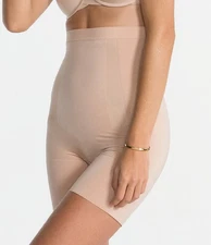 Spanx Oncore High Waisted Mid Thigh Shaper Shorts M Beige