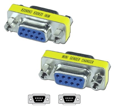 2X DB9 Female to Female Adapter Adaptor Gender Changer Serial RS232 Coupler