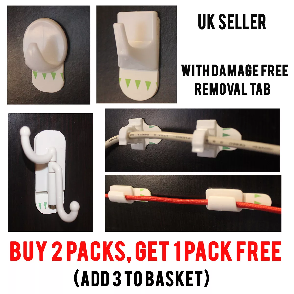Cable hooks for wall deals