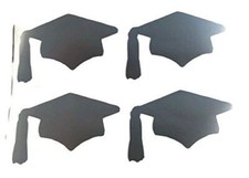 Graduation Hats Cap Vinyl Stickers Set - Silver 20pieces