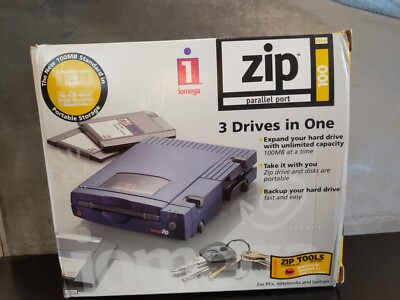 Open Box Iomega Zip 100 PC s Parallel Port External Drive for PC 10919