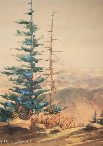 Beautiful Antique Mountain Landscape Painting Signed "F. Lansing," Rare & Fine! - Picture 3 of 9